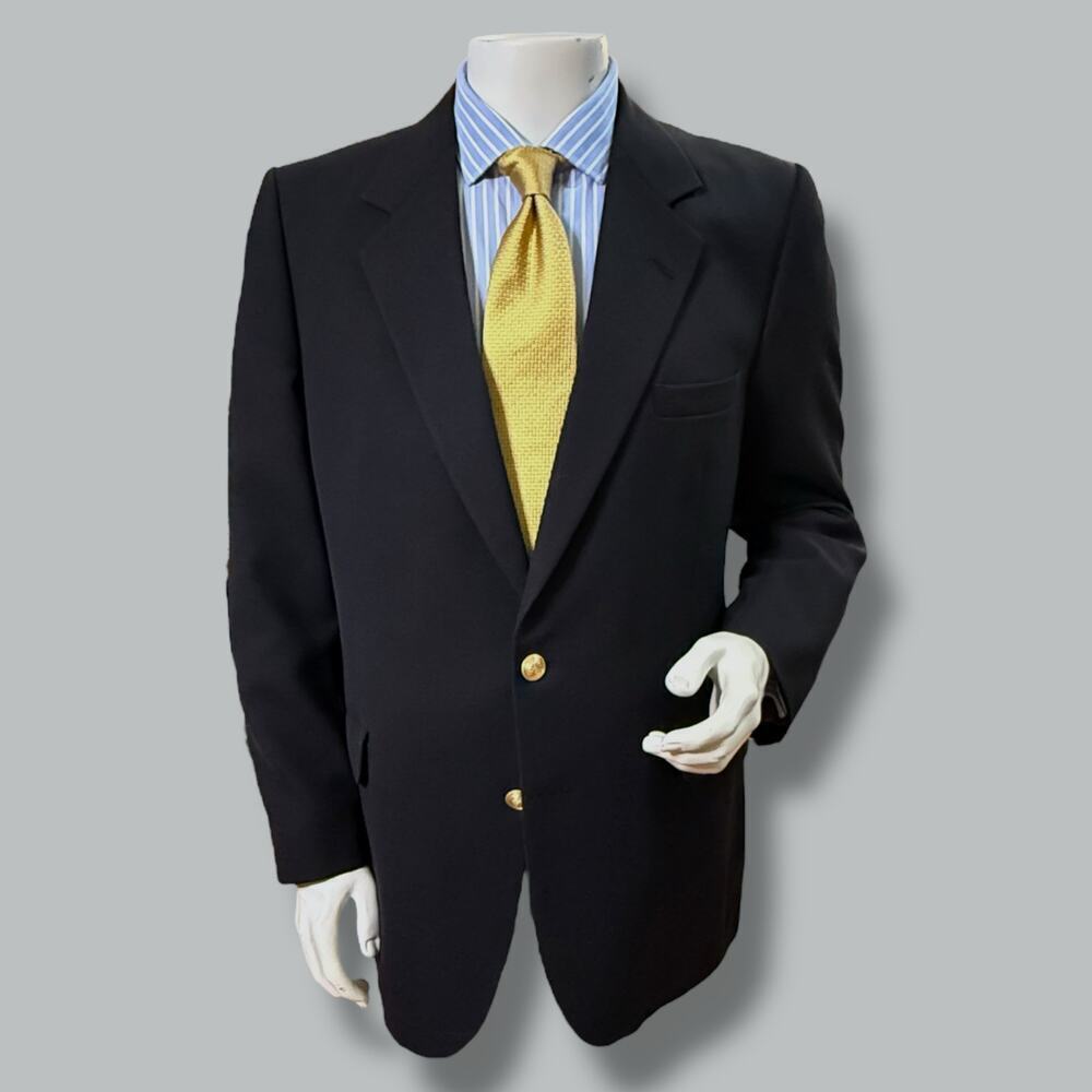 VTG Stefano Barney’s New York Blazer Mens Black Heavy Weave Custom Appr Sz 42-43